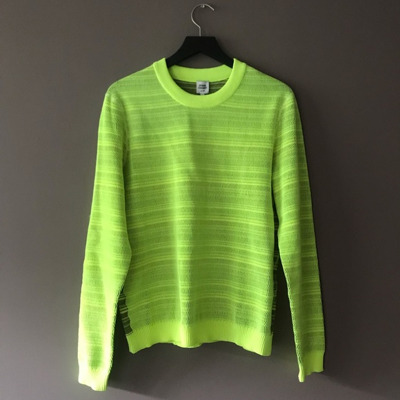 mens lime green sweater